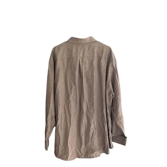 Roundtree & York Men‎ 3XL Brown Long Sleeve Button-Up Shirt Non-Iron Classic Fit - Picture 2 of 4